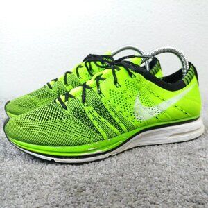 Nike Flyknit Trainer Electric Green Mens 7.5 Running Shoes Low Top 532984-301